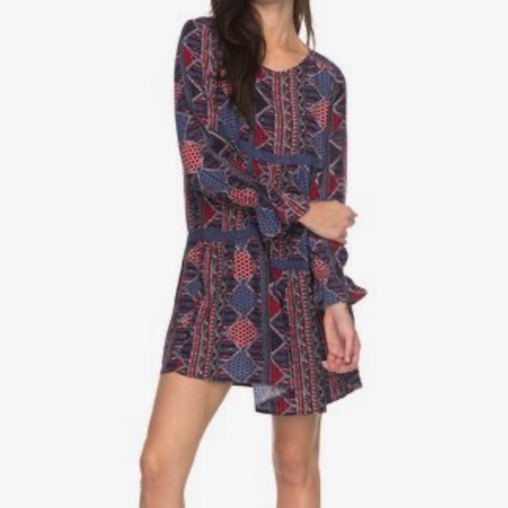 Roxy Sweetness Seas Patchwork Mini Dress Size Xs - image 1